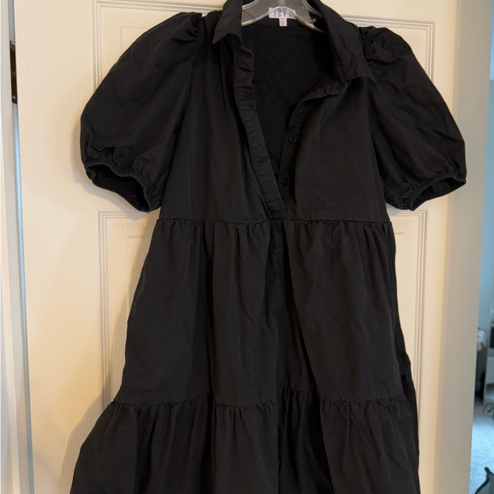 Chic Black Puff Sleeve Dress